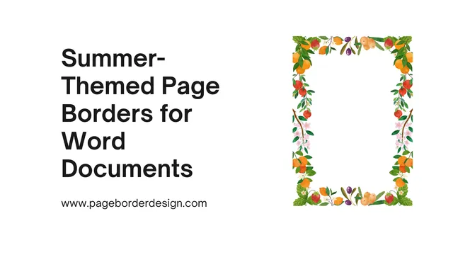 Summer Themed Page Borders for Word Documents 01