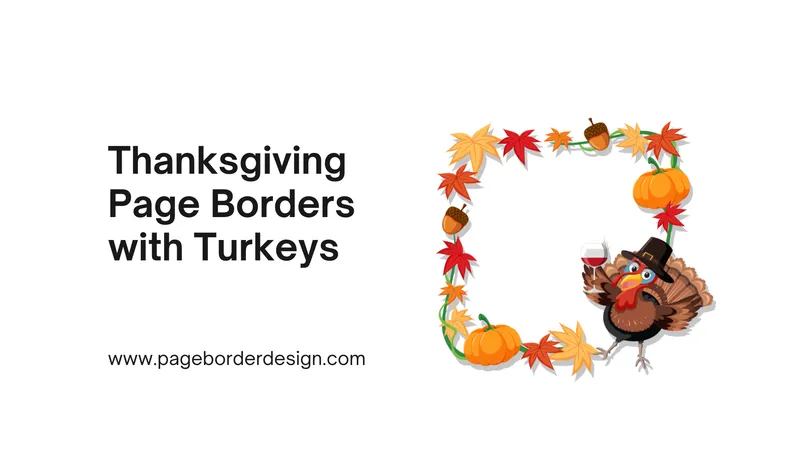 Thanksgiving Page Borders with Turkeys Featured Images