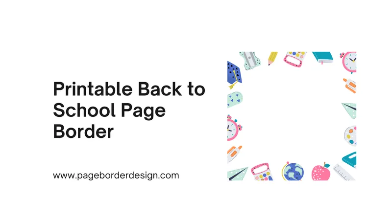 Printable Back to School Page Borders for Teachers 07